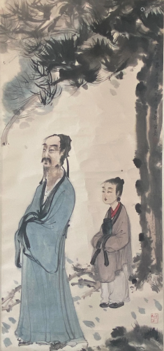 A Chinese Painting of Scholar Signed Fu Baoshi
