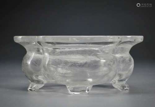 A Carved Rock Crystal Washer Qing Dynasty