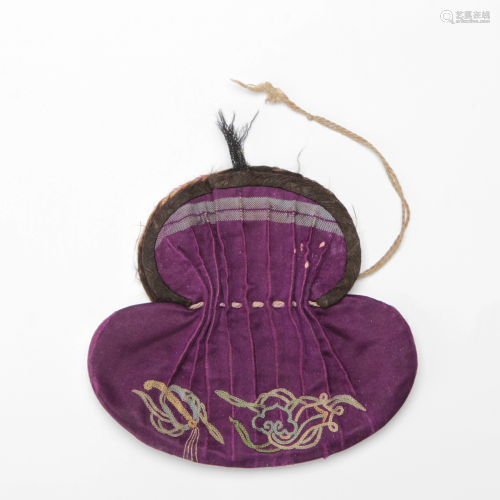 An Embroidered Pomander Purse Qing Dynasty