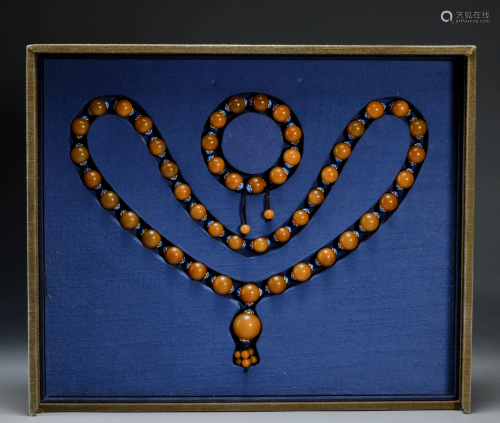 A Tianhuang Beaded Necklace Qing Dynasty