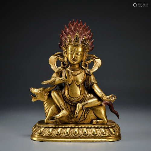 A Tibetan Gilt-bronze Jamaraja