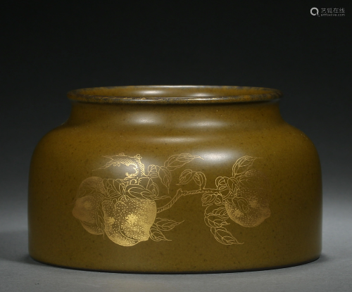 A Teadust-glazed Water Pot Qing Dynasty