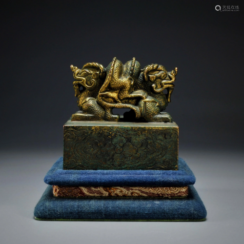 A Bronze Squared Seal Qing Dynasty