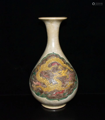 Yuan dynasty colorful open piece cloud dragon pattern