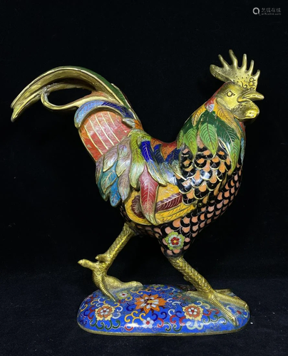 Cloisonne cloisonnÃ© enamel pure copper rooster, height