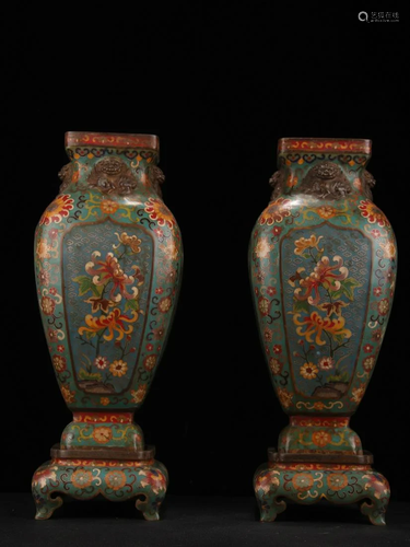 Large cloisonne square bottle [with base]Single size: