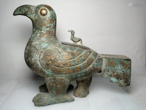 Bronze and gold bird statue specifications