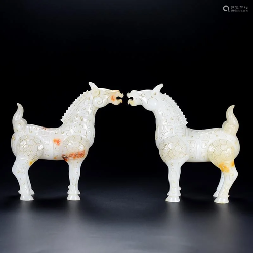 High-quality Hetian jade horse, material Hetian jade,