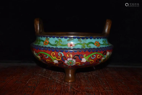 Old cloisonne incense burner