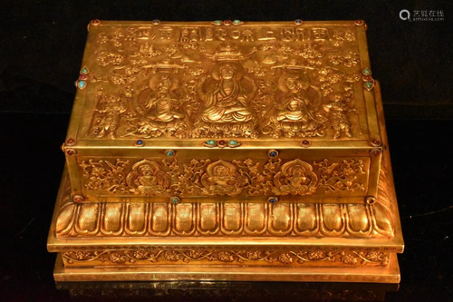 The gilt bronze is real gold, the scriptures are unique