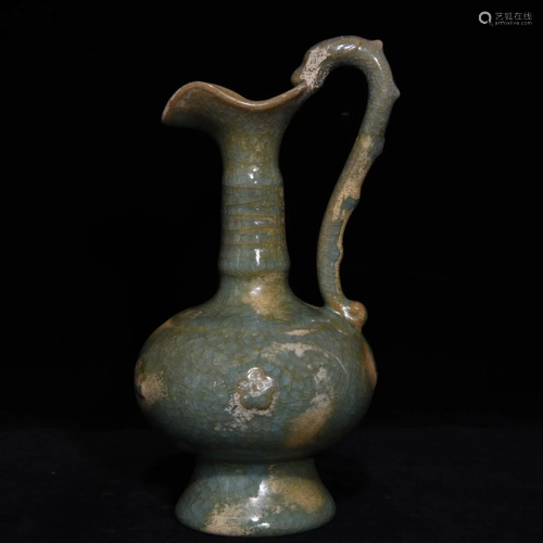 Ru Kiln Dragon Handle Pot 22x11cm