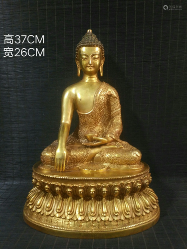 gilt bronze ã€Sakyamuni Buddhaã€‘A statue of Buddha