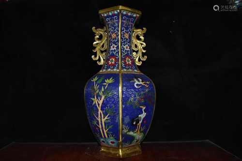 Old cloisonne vaseSize