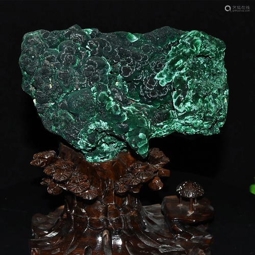 Pure natural malachite ornamentsHeight with seat