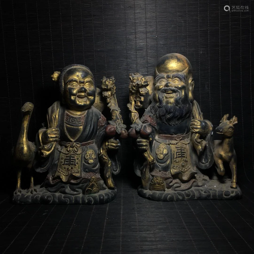 Ten bronze Buddha statues, height 18 cm, width 14 cm,