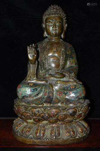 Cloisonne Shakyamuni Buddha in the Qianlong Period in