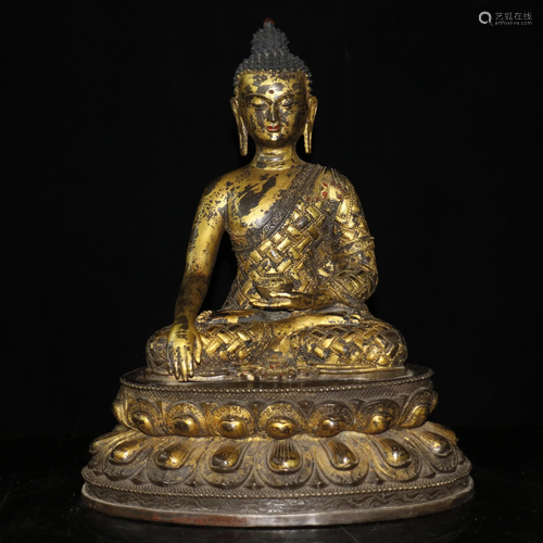 Old and old pure copper gilt buddha statues, a medicine