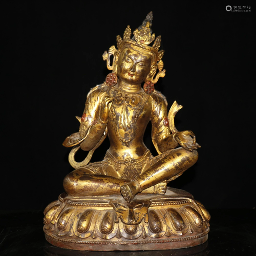 A collection of pure copper gilt Buddha statues, a