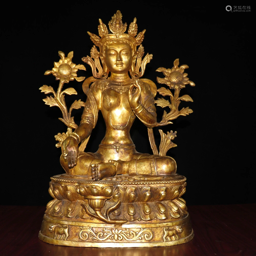 A collection of pure copper gilt Buddha statues, a