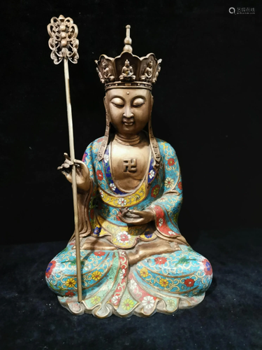 The old gilt cloisonnÃ© gilt Jizo Bodhisattva in the