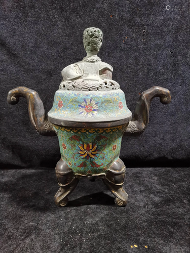 Cloisonne Incense Burner of Qianlong Years in the Old