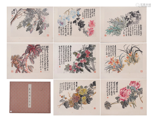 A CHINESE PAINTING ALBUM OF FLOWERS