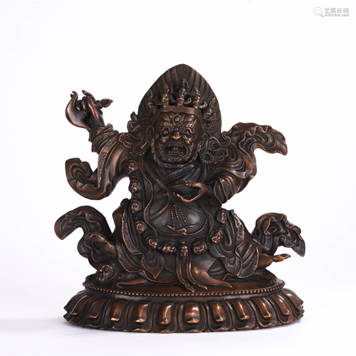 A CHINESE ALLOY COPPER FIGURE OF TIBETAN BUDDHA