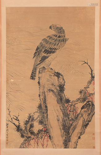 A CHINESE PAINTING OF EAGLE