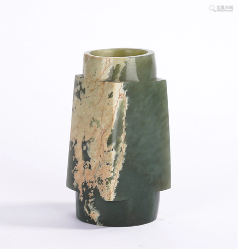 A CHINESE JADE CONG VASE