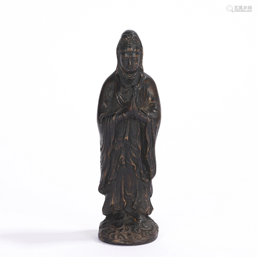 A CHINESE CHENXIANG WOOD CARVED FIGURE OF GUAN…