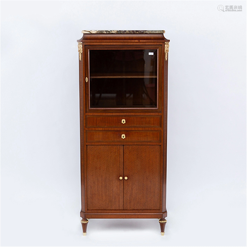 A NAPOLEON III STYLE HARDWOOD STORAGE CABINET