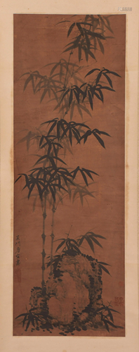 A CHINESE PAINTING OF BAMBOO AND ROCK