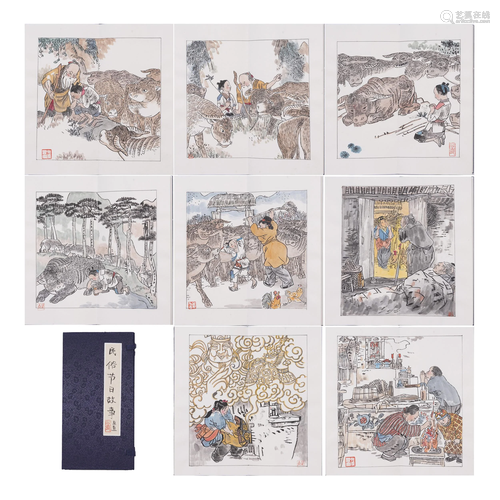 A CHINESE MYTHICAL STORY PAINTING ALBUM