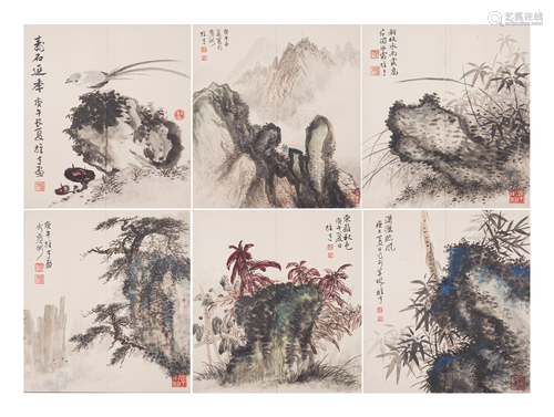 A CHINESE PAINTING ALBUM OF FLOWERS AND BIRDS