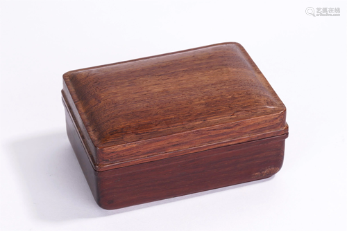 A CHINESE HARDWOOD SCHOLAR BOX AND COVER