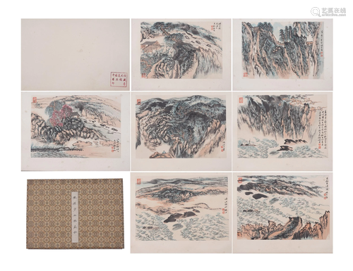 A CHINESE PAINTING ALBUM OF LANDSCAPES