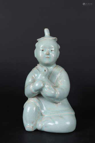 Chinese Ru Wave Porcelain Porcelain Figure Statue