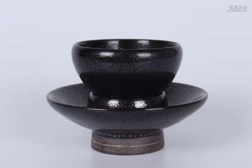 Chinese Black Glazed Porcelain Vessel Holder
