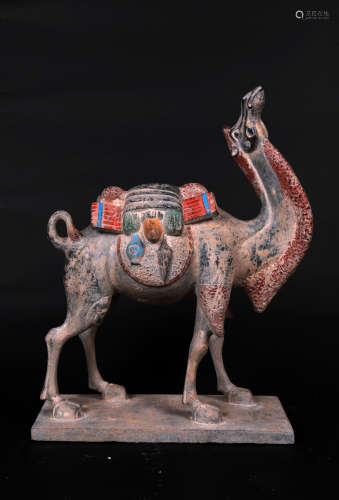 Chinese Bluestone Painted Camel