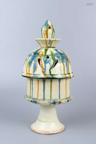 Chinese Tricolor Porcelain Incense Burner
