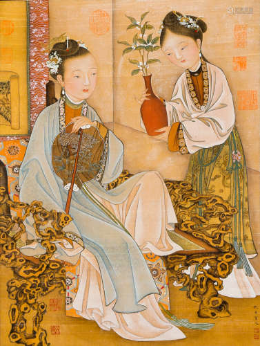 Chinese Painting Of Ladies - Chou Ying