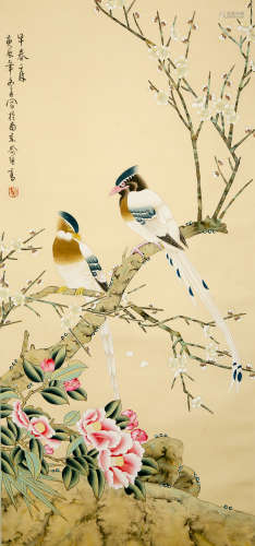 Chinese Painting Of Flowers And Birds - Yu Jigao