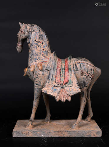 Chinese Bluestone Painted Horse