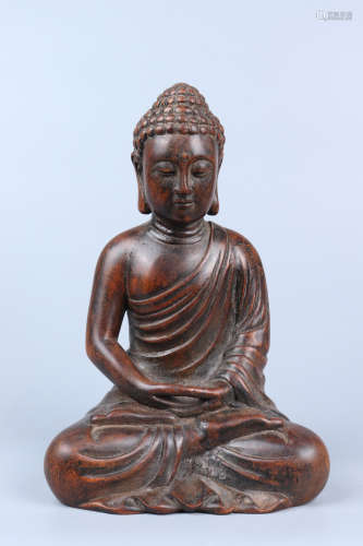 Chinese Agarwood Sakyamuni Statue