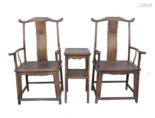 Chinese Set Of Huanghuali Wooden Chairs