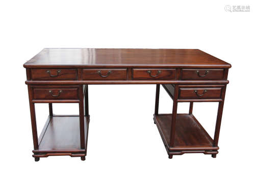 Chinese Set Of Huanghuali Wooden Writing Desks