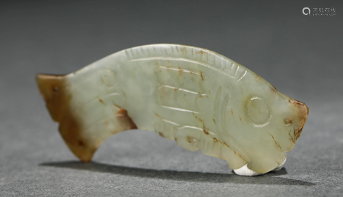 A CHINESE FISH-SHAPED JADE BI