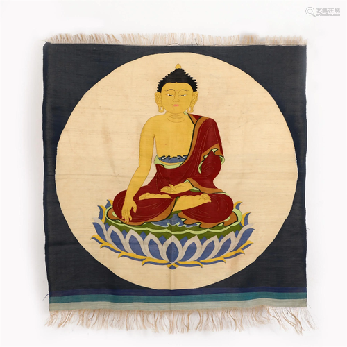 A CHINESE KE-SI EMBROIDERY OF BUDDHA