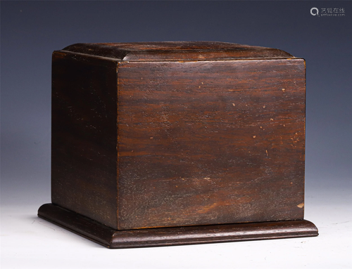 A CHINESE HUANGHUALI WOODEN SQUARE BOX