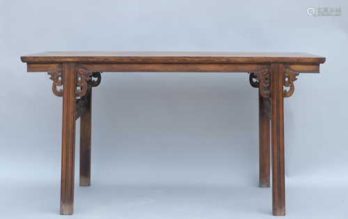 A CHINESE HUANGHUALI WOOD TABLE